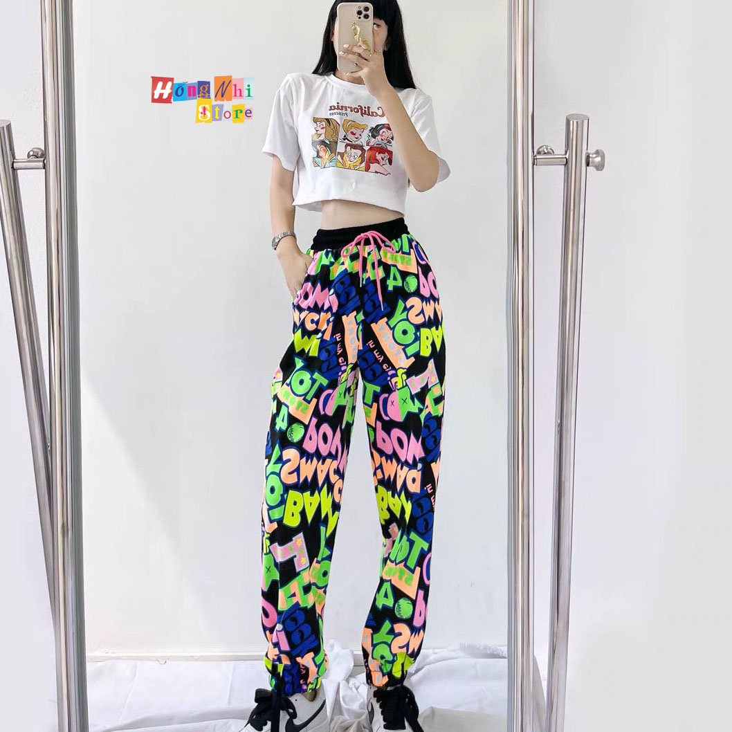 Quần Hoạt Hình Dài Bo Lai Snack Pow Cartoon Pant V2 Oversize Ulzzang Unisex - MM