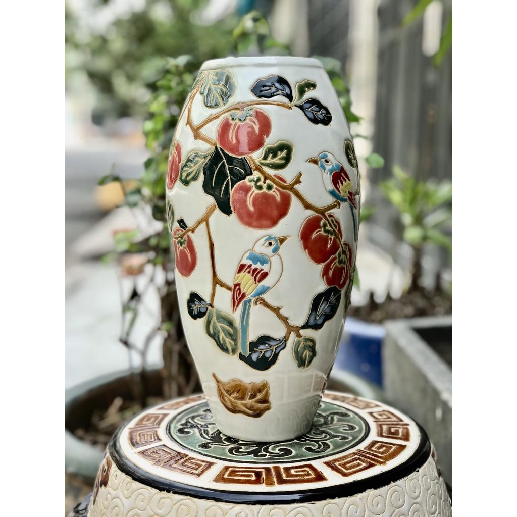 BÌNH HOA CHIM ĐÀO GỐM SỨ NAM BỘ