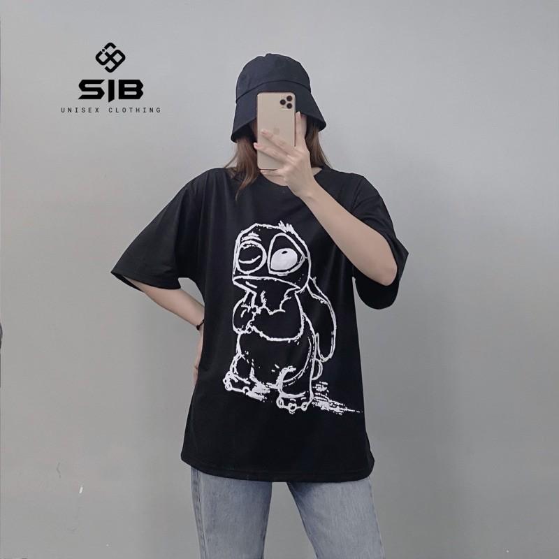 Áo thun unisex form rộng SIB Clothing áo phông tay lỡ in hình Stitch SIB014