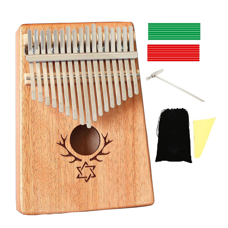 Đàn kalimba 17 phím gỗ mahogany IME-26110380 đầy đủ phụ kiện -Tặng túi nhung bảo vệ đàn