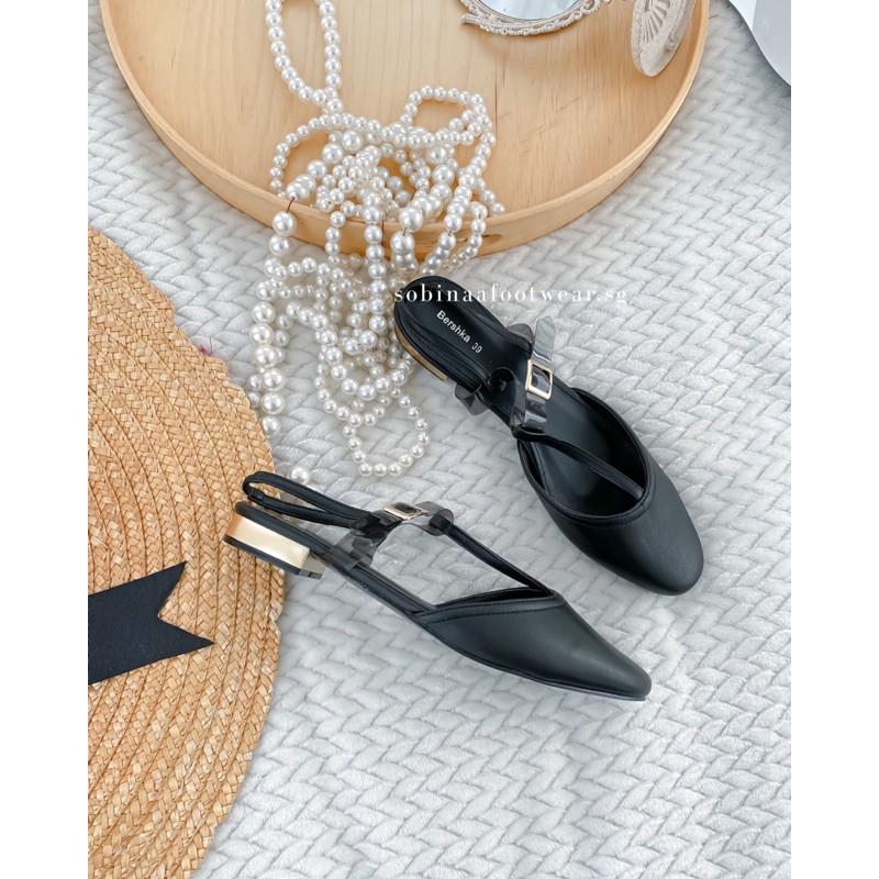 Giày sandal nữ bít mũi đen siêu yêu