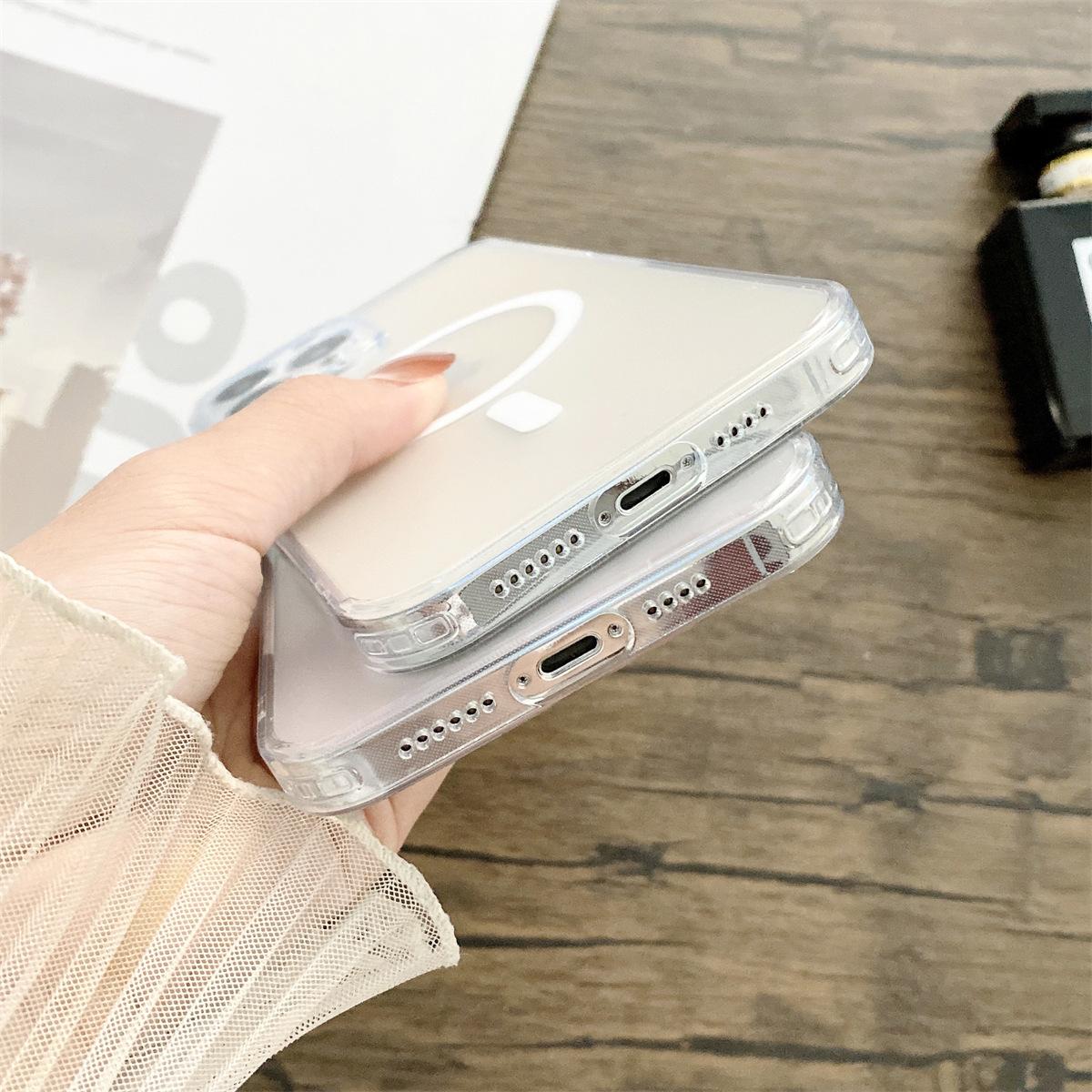 Phong cách đổi màu laser mới nhất phù hợp với vỏ điện thoại di động iPhone13promax Hút từ tính Magsafe vỏ bảo vệ apple 12pro mềm