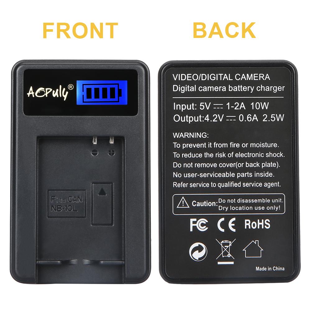 AOPULY NB-10L NB 10L NB10L Pin Máy Ảnh LCD Sạc USB Cho Canon PowerShot SX40 HS SX40 SX40 HS SX50 HS Màu Sắc: Chỉ Sạc