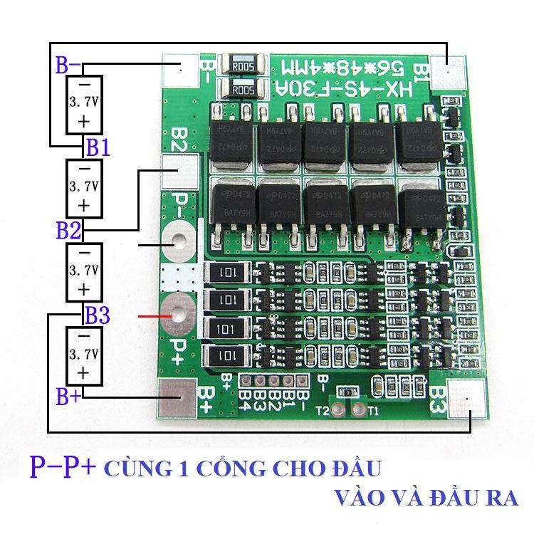 Bo mạch bảo vệ pin lithium 4S 30A BMS 14.8V 12.8V 18650 LiFePO4 Cân bằng mạch tích hợp với cáp