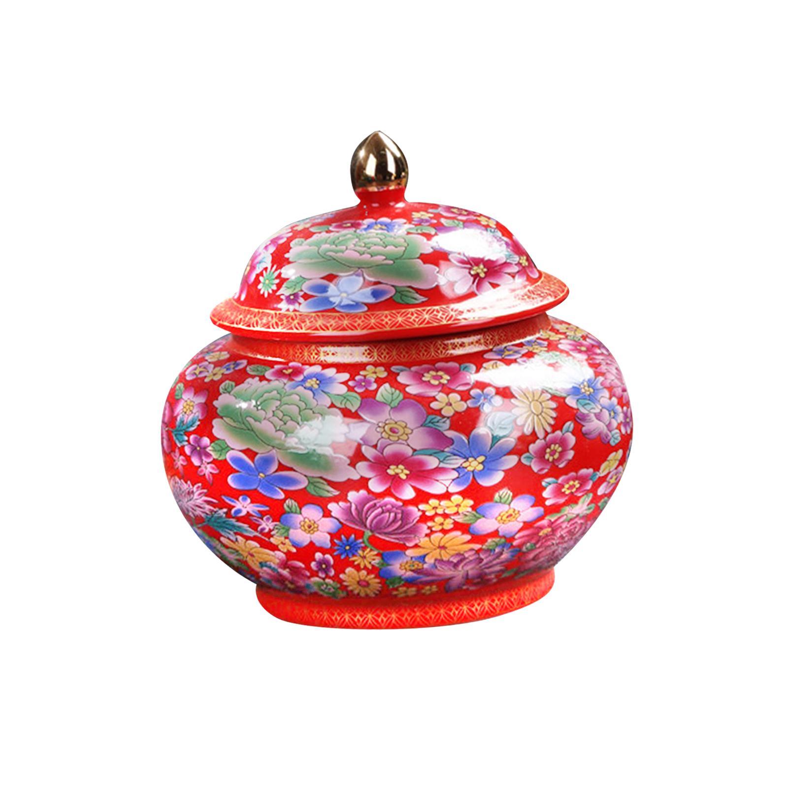 Ceramic Colour Enamel Tea Storage Jar 800ml Traditional for Coffee Condiment