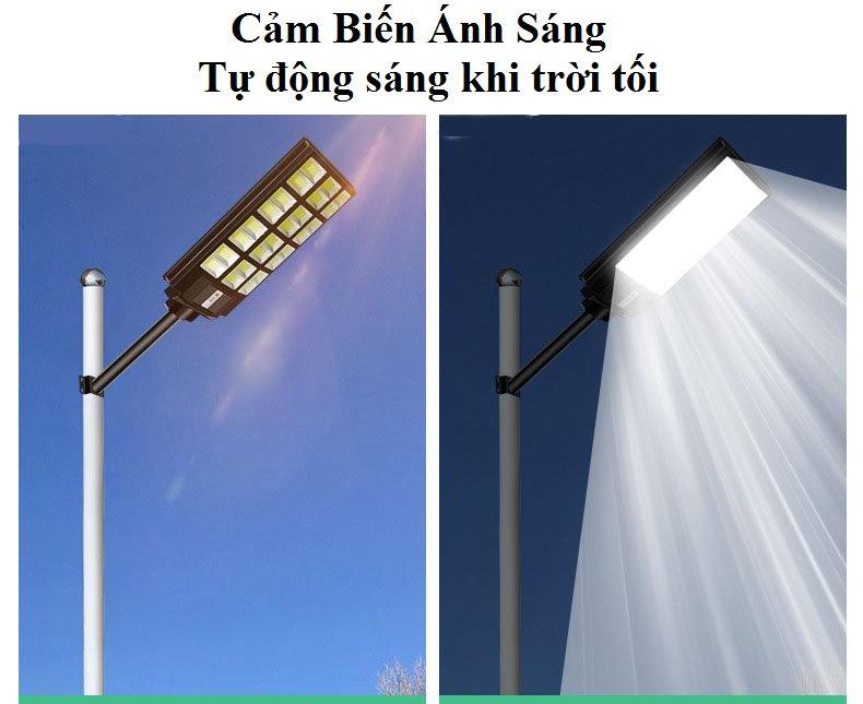 Đèn năng lượng mặt trời liền thể 800W, 12 Khoang, Vỏ nhựa ABS, Tấm pin liền, Cảm biến chuyển động, Ánhs sáng trắng- 800WLT