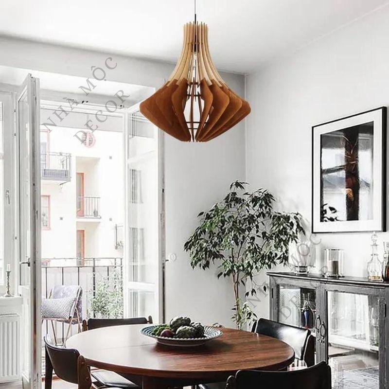 Đèn gỗ thả trần trang trí mẫu TT86