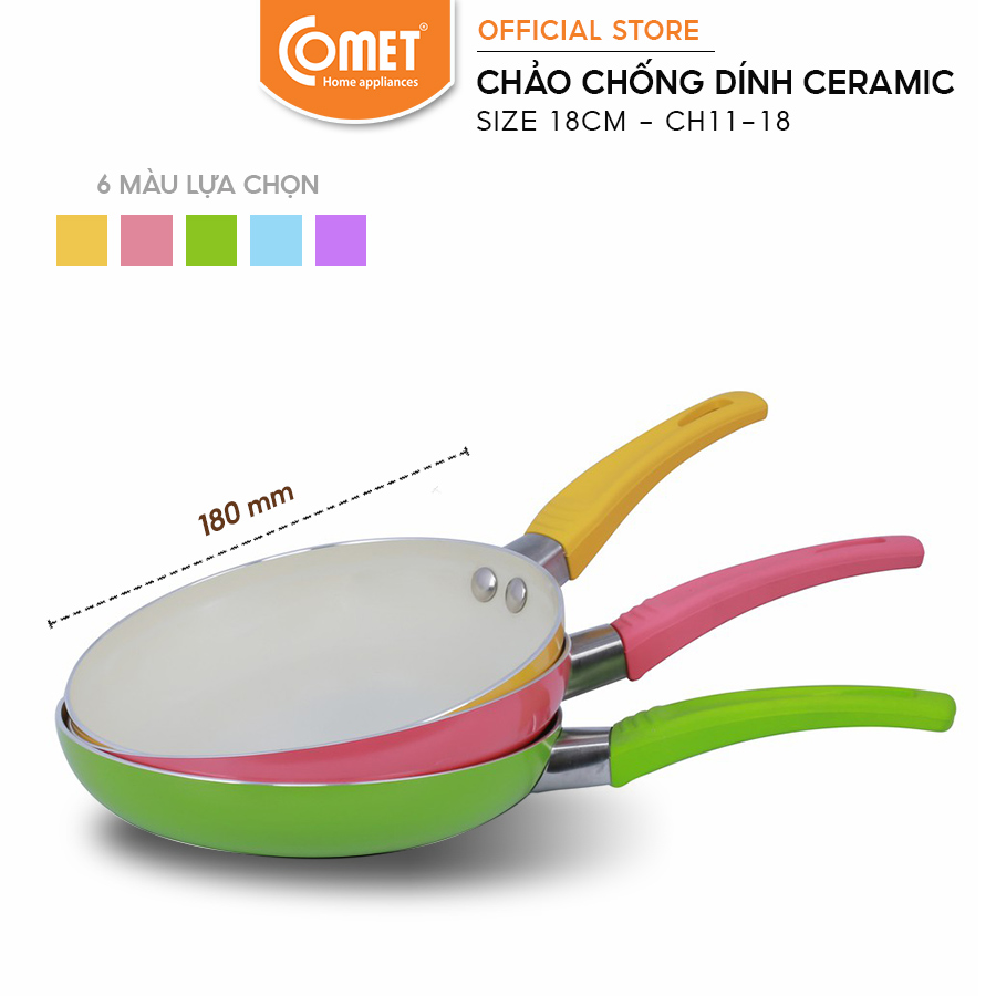 Chảo chống dính Comet Ceramic CH11-18 (Giao màu ngẫu nhiên)