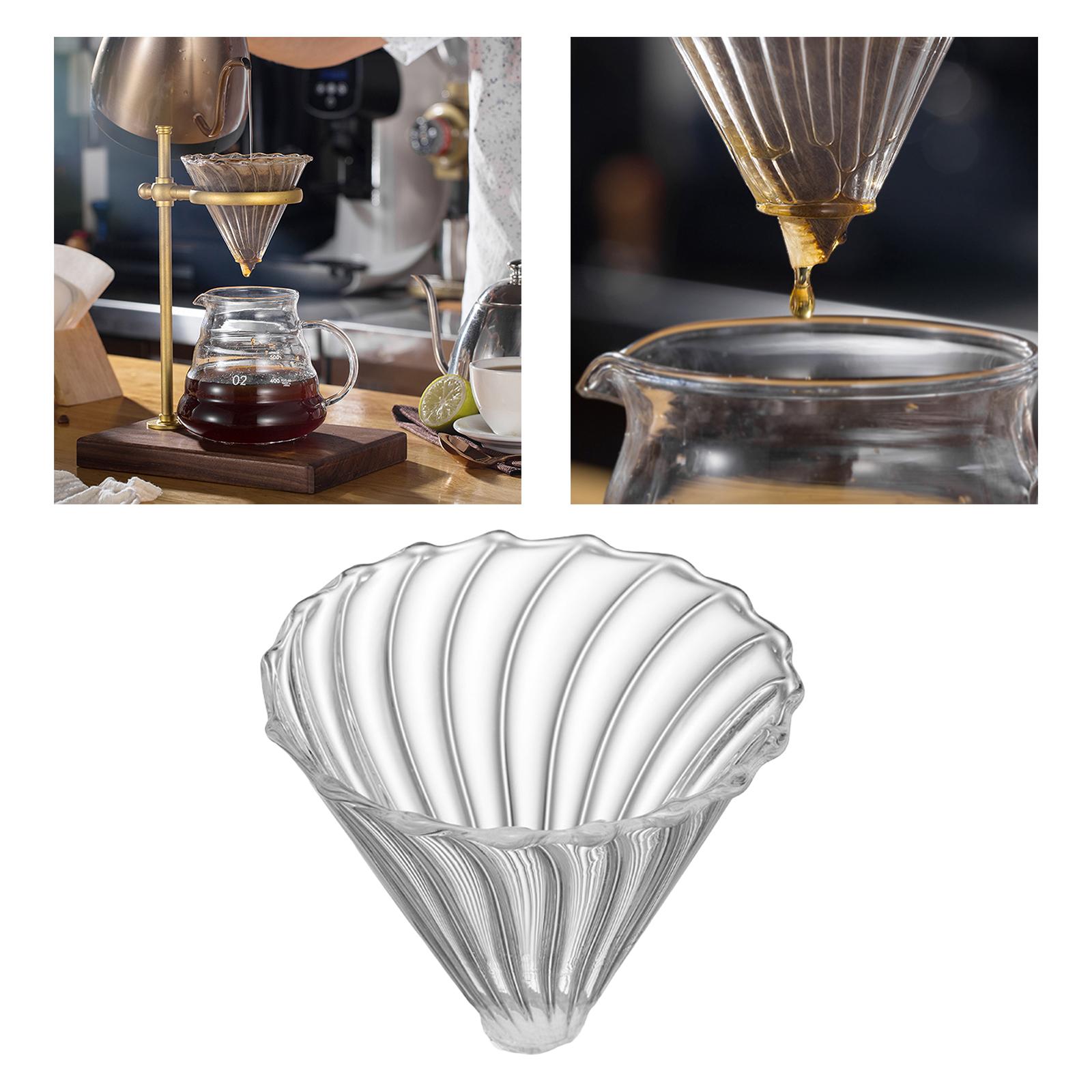 Pour Over Coffee Dripper Glass Slow Drip Reusable Single Cup Coffee Maker for Home, Cafe, Restaurants Cone Filters