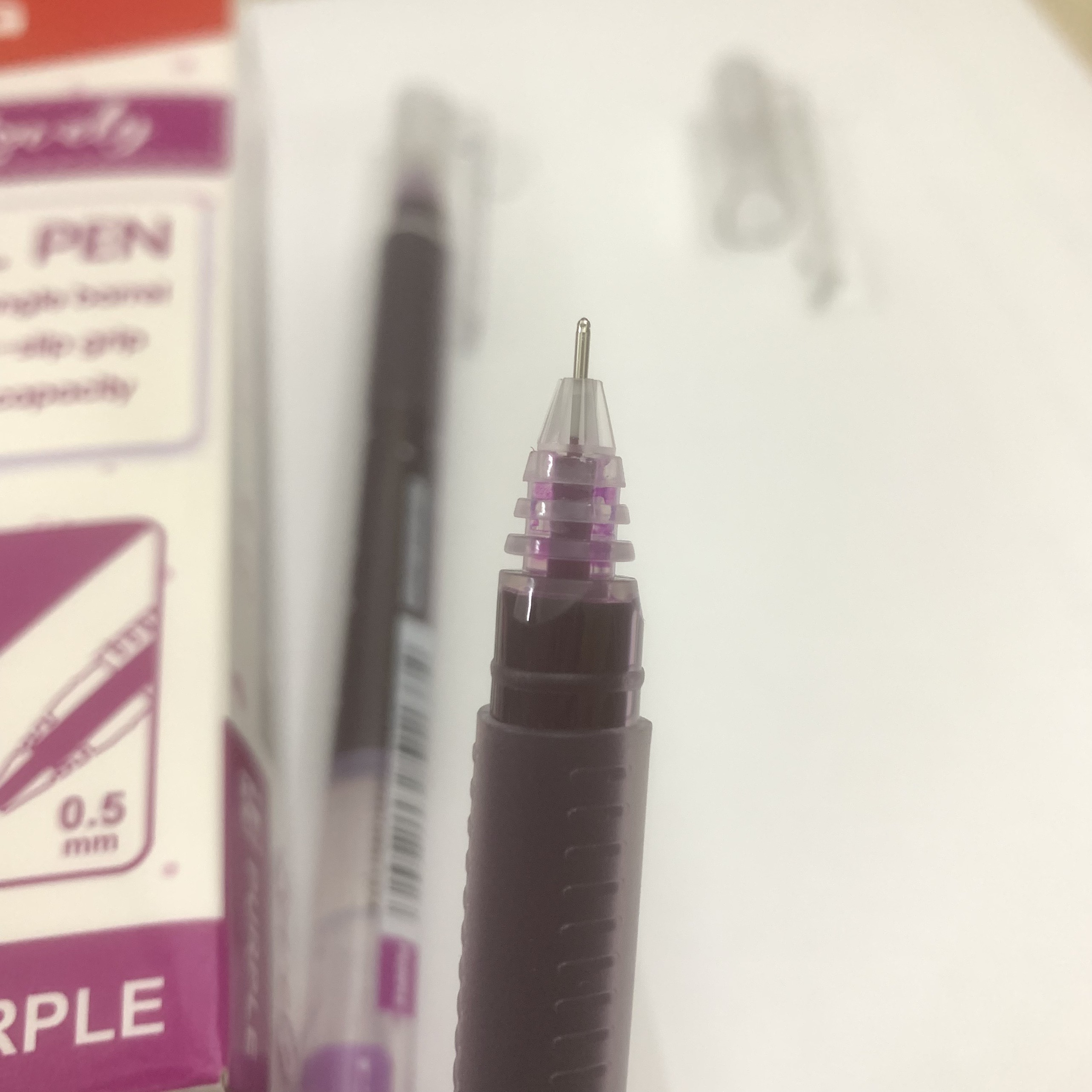 Hộp 12 Bút nước M&amp;G AGPV3441 ngòi 0.5mm - Mực tím, Viết êm trơn, viết tới 2.000m siêu nhiều mực