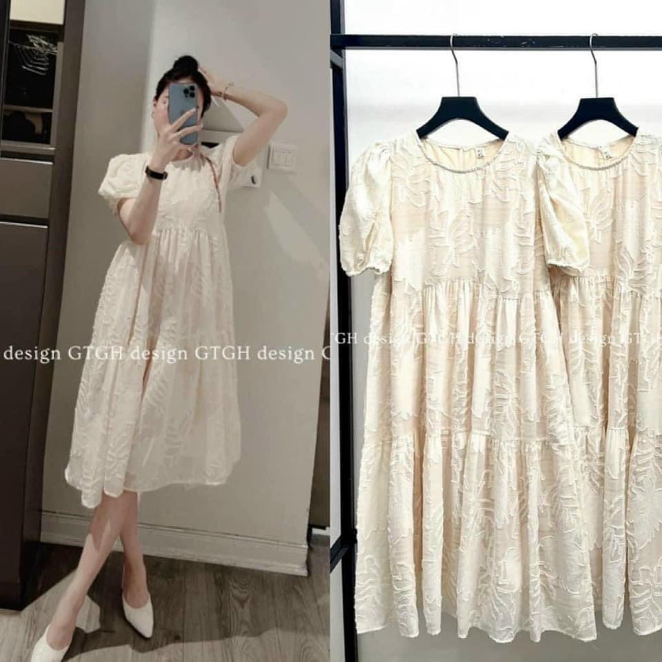 Đầm Bầu Váy Bầu cao cấp dáng suông Chất Lụa Hàn Mềm, siêu mát Thấm Mồ Hôi Tốt, Freesize từ 45 đến 70Kg