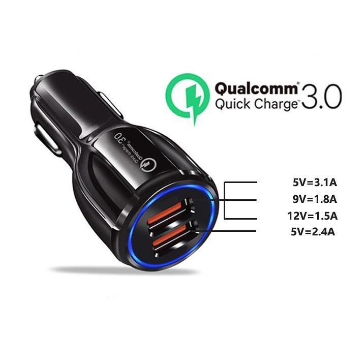 Tẩu sạc ô tô Qualcom 35W với USB Quick charge 3.0 6A