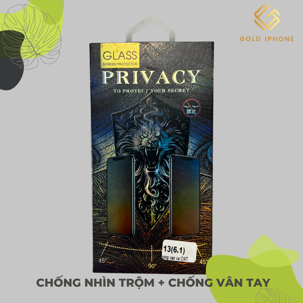 Kính cường lực Privacy Chống nhìn trộm + Chống vân tay Full màn hình cho iPhone X/11/12/13