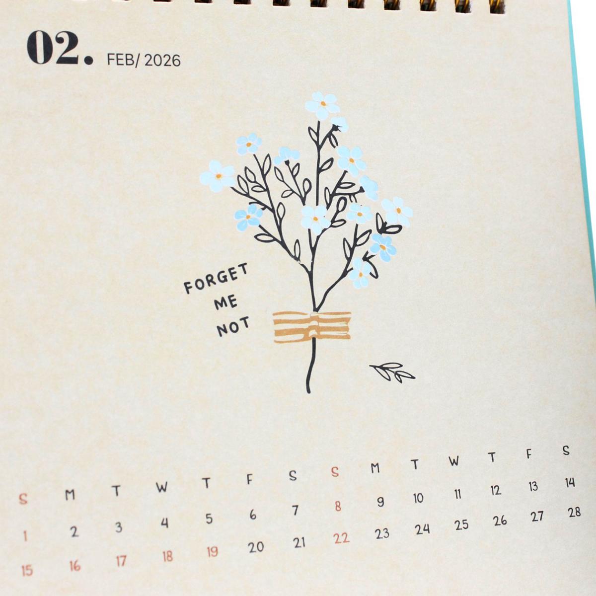 Lịch Bàn Teen Có Note 2026 - Size M - Linh Lan - Mẫu 2