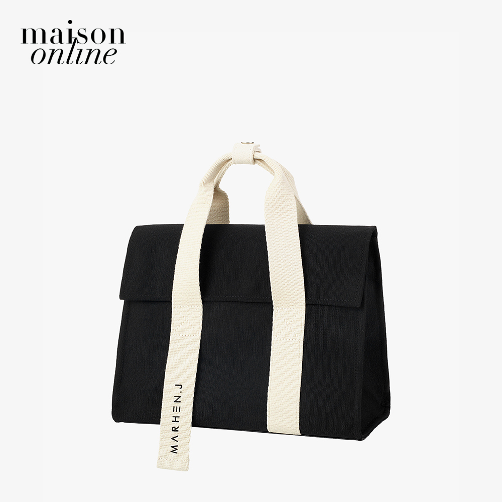 Marhen.J - Túi đeo vai chữ nhật nắp gập vải bố Roy Mini MJ19AROYMN-BK