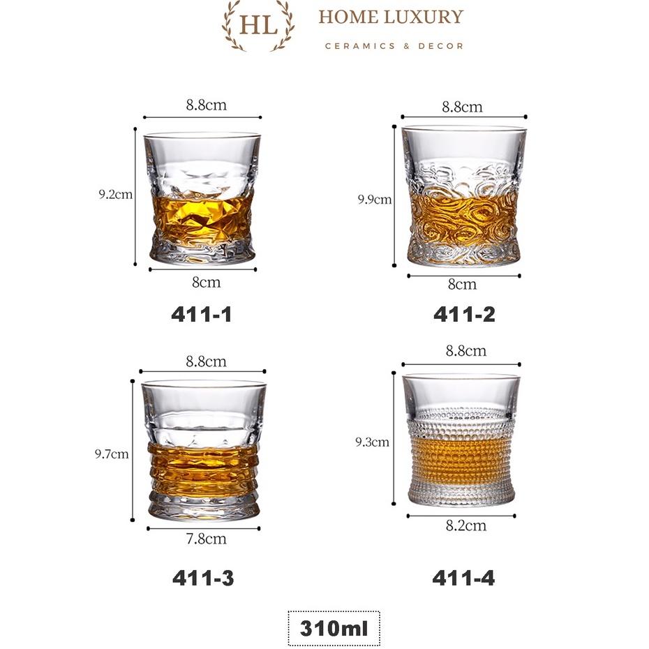 BỘ 6 LY TT CHUYÊN DỤNG CHO WHISKY | CỐC THỦY TINH CAO CẤP | Ly uống rượu mạnh 310ml miệng loe