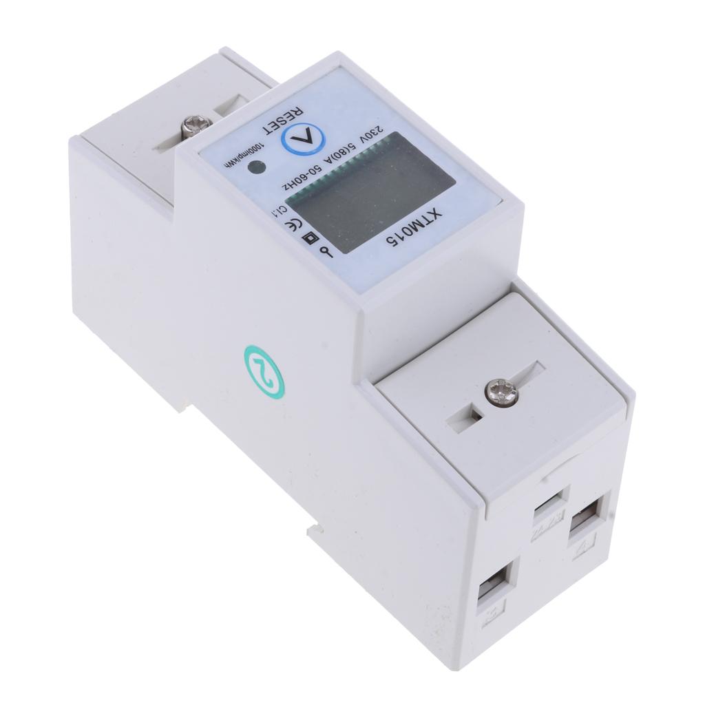 5A 230V 50-60Hz Single Phase Din Rail Watt Hour Energy Power kWh Meter
