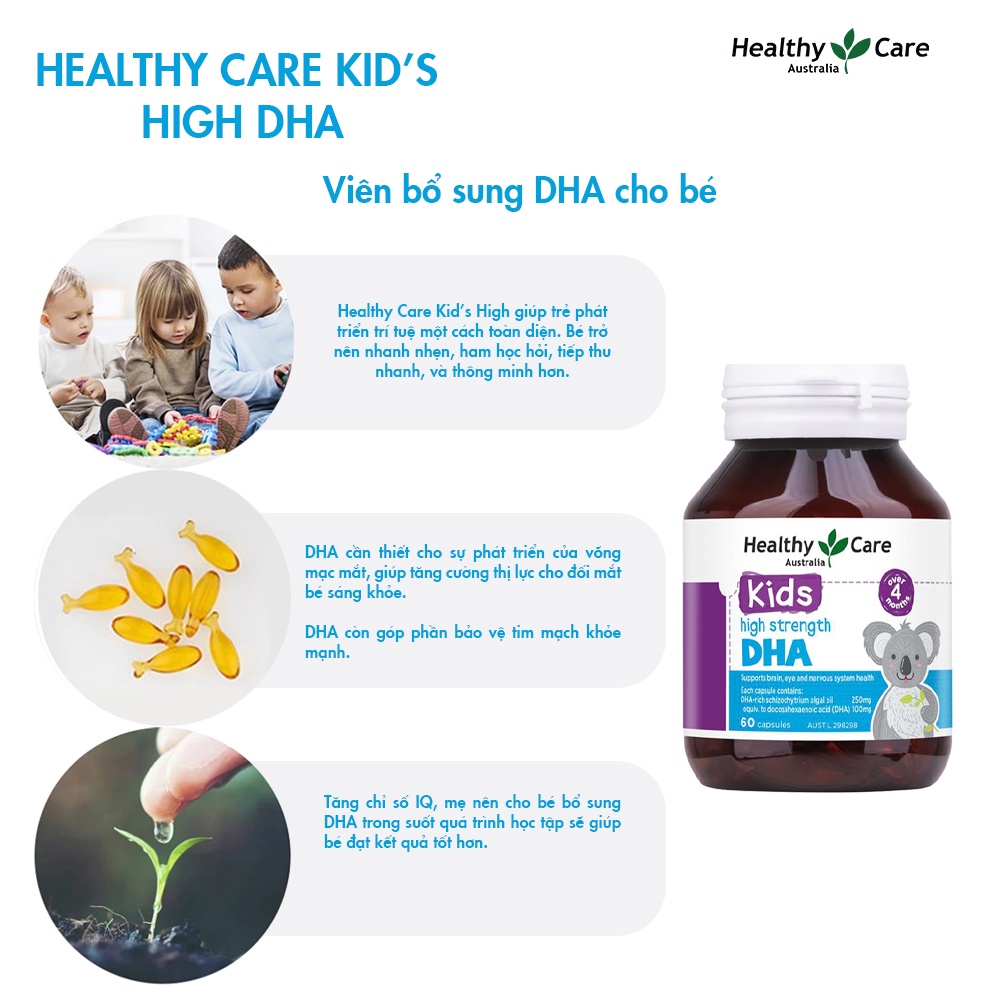 Viên uống DHA Healthy Care cho bé (60 viên)