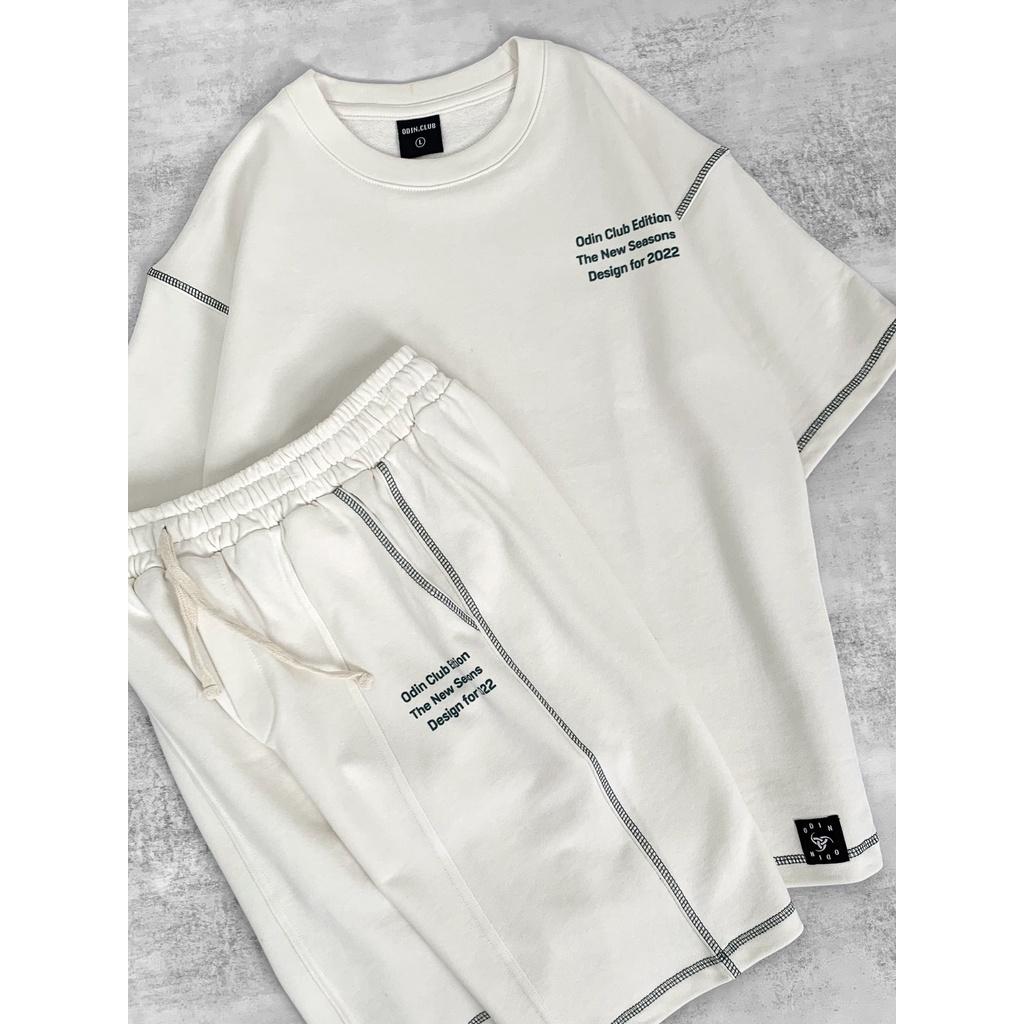 SET BỘ NỈ CỘC TAY ODIN CLUB, Set bộ thể thao năng động nam nữ oversize, Local Brand ODIN CLUB