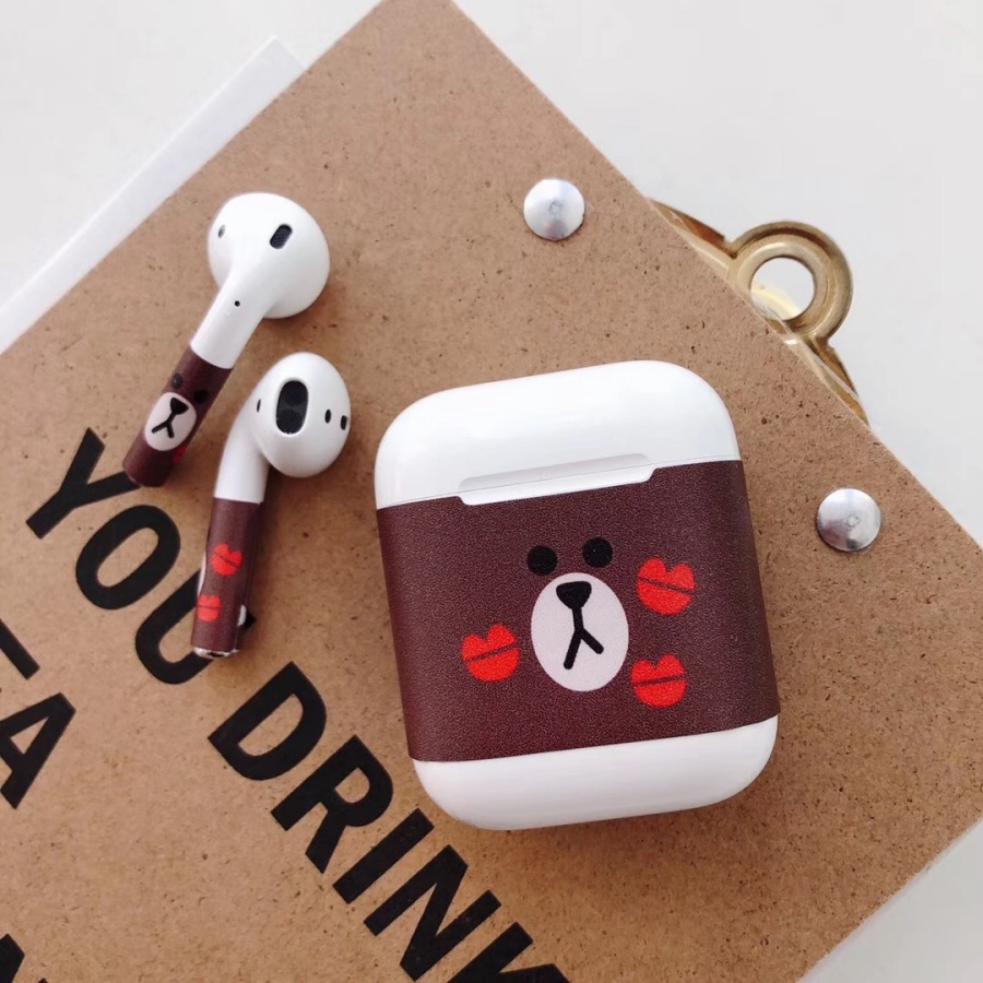 Decal skin trang trí hộp sạc và tai nghe Apple Airpods chống bẩn, hình ảnh độc đáo