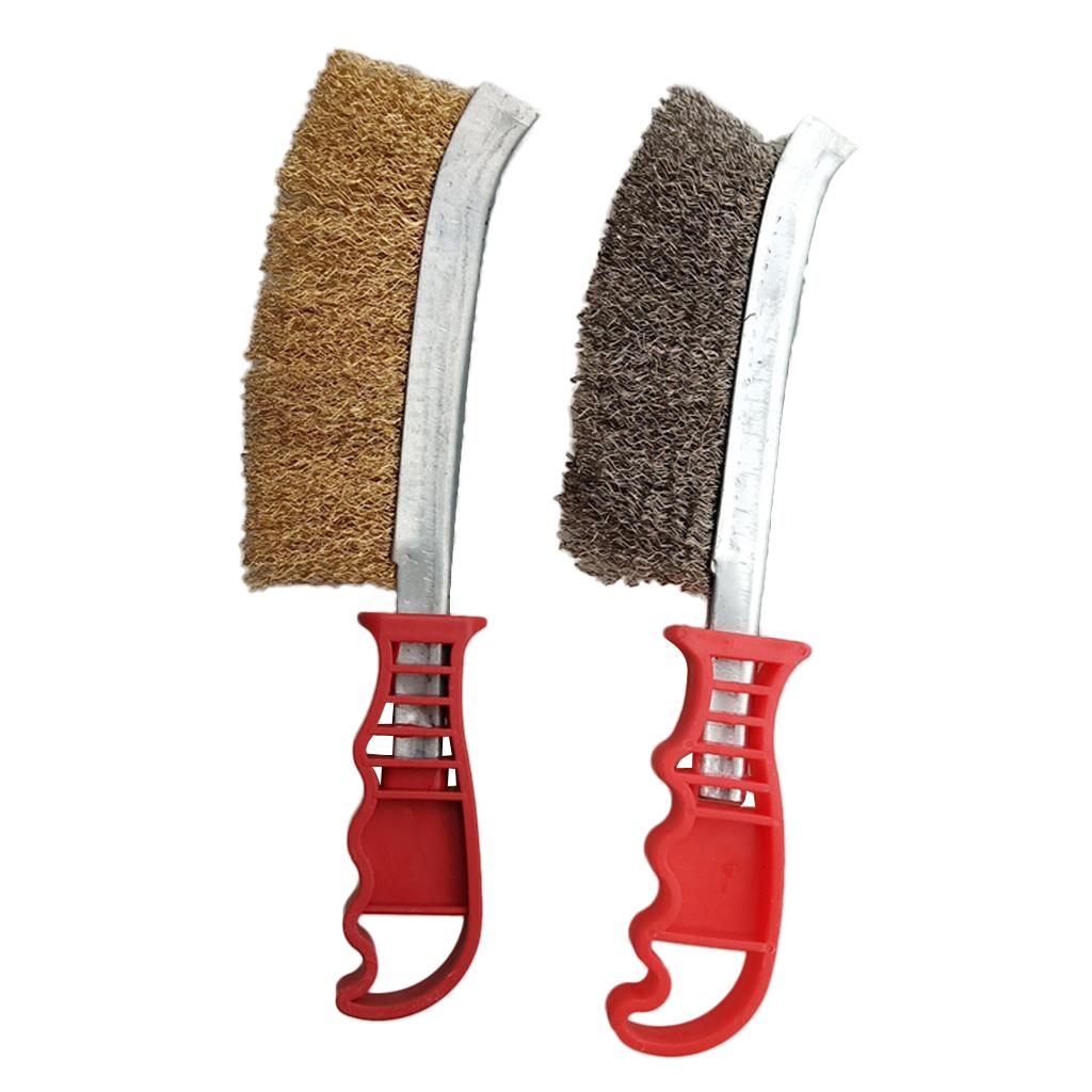 2pcs Steel Wire Hand Scratch Brush with Plastic Handle Rust &amp; Weld Cleaning