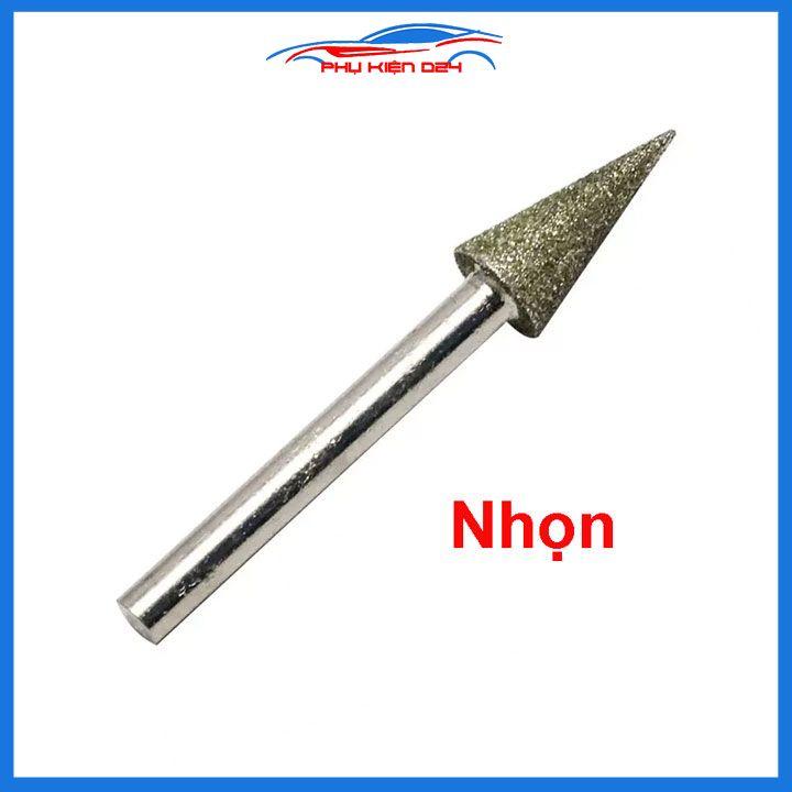 1 đầu mài kim cương trục lắp 6mm đường kính mũi 6mm, 8mm, 10mm, 12mm, 14mm, 16mm, 20mm, 25mm