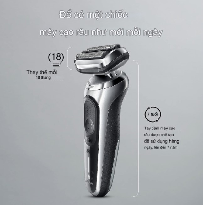 Máy cạo râu Braun Series 7, máy cạo râu khô và ướt, nhập Đức, BH 12 tháng