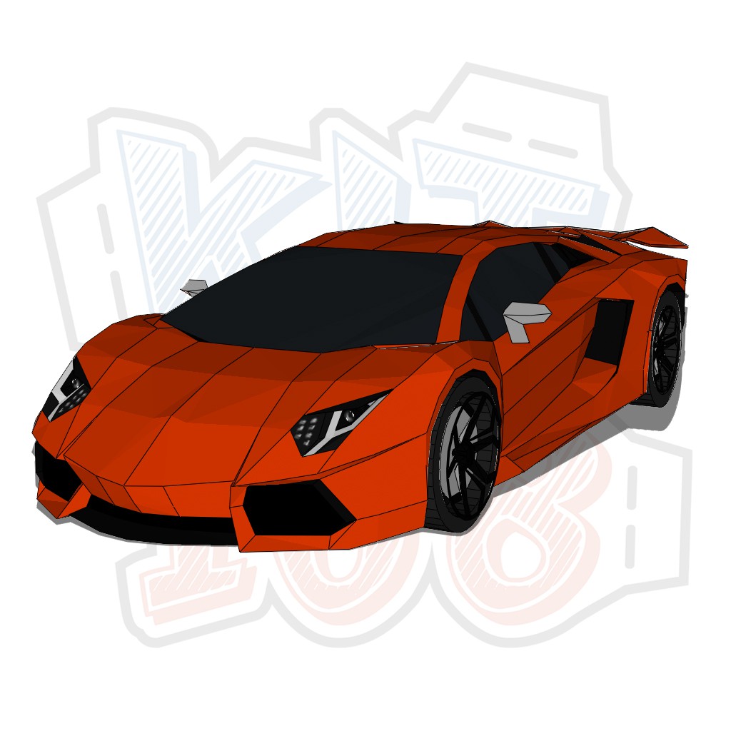 Mô hình giấy xe ô tô Lamborghini Aventador