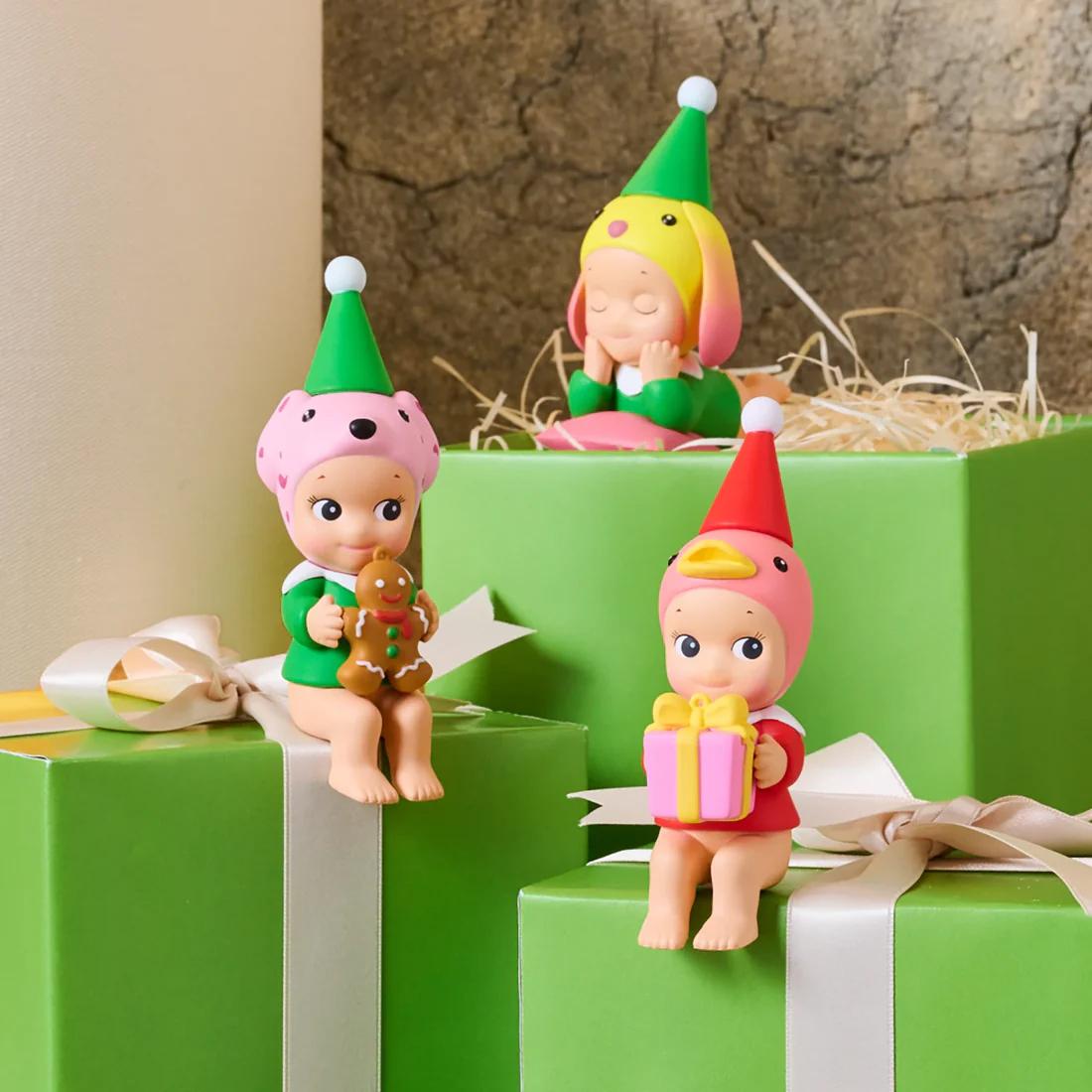 Blindbox Mô Hình Trang Trí Mini - Sonny Angel - Santa's Little Helper Series - Smiski