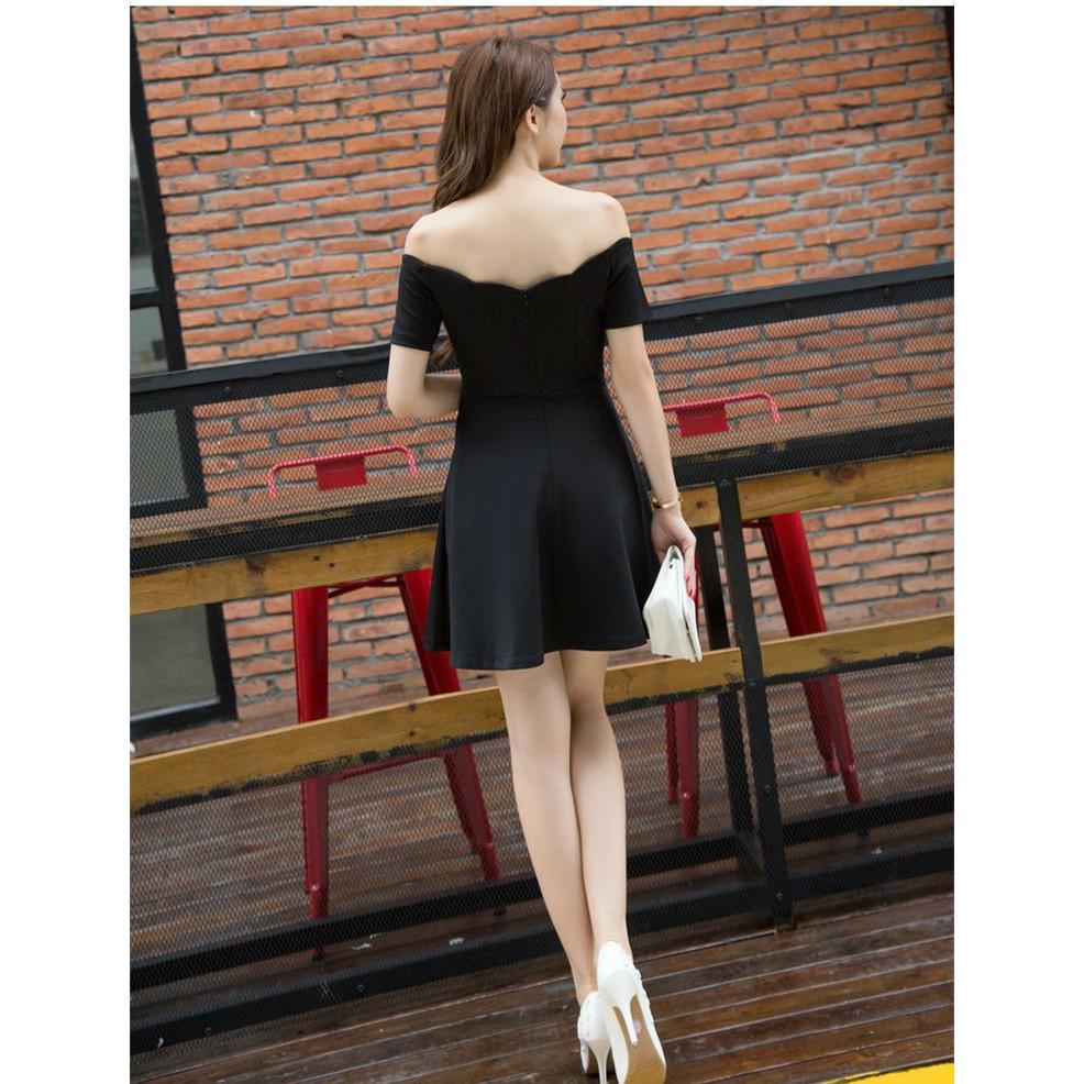 Đầm Xòe Trễ Vai Hàng Nhập Quảng Châu lên form chuẩn. Đầm thích hợp cho chị em đi chơi,đi tiệc