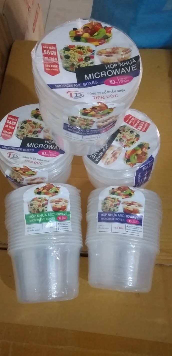 Hộp đựng thực phẩm, Hộp tròn có nắp 500ml, An toàn, tiện lợi