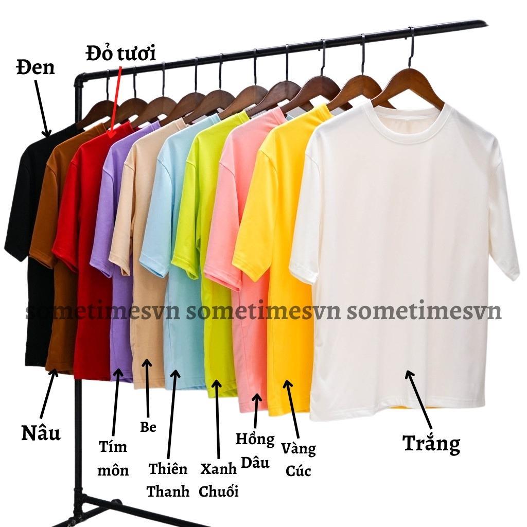 Áo thun tay lỡ nam nữ unisex trơn áo phông nhiều màu cổ tròn vải thun co dãn TTL01 - Sometimes