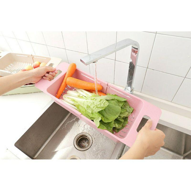 Rổ rửa rau củ đa năng co giãn gác bồn rửa bát