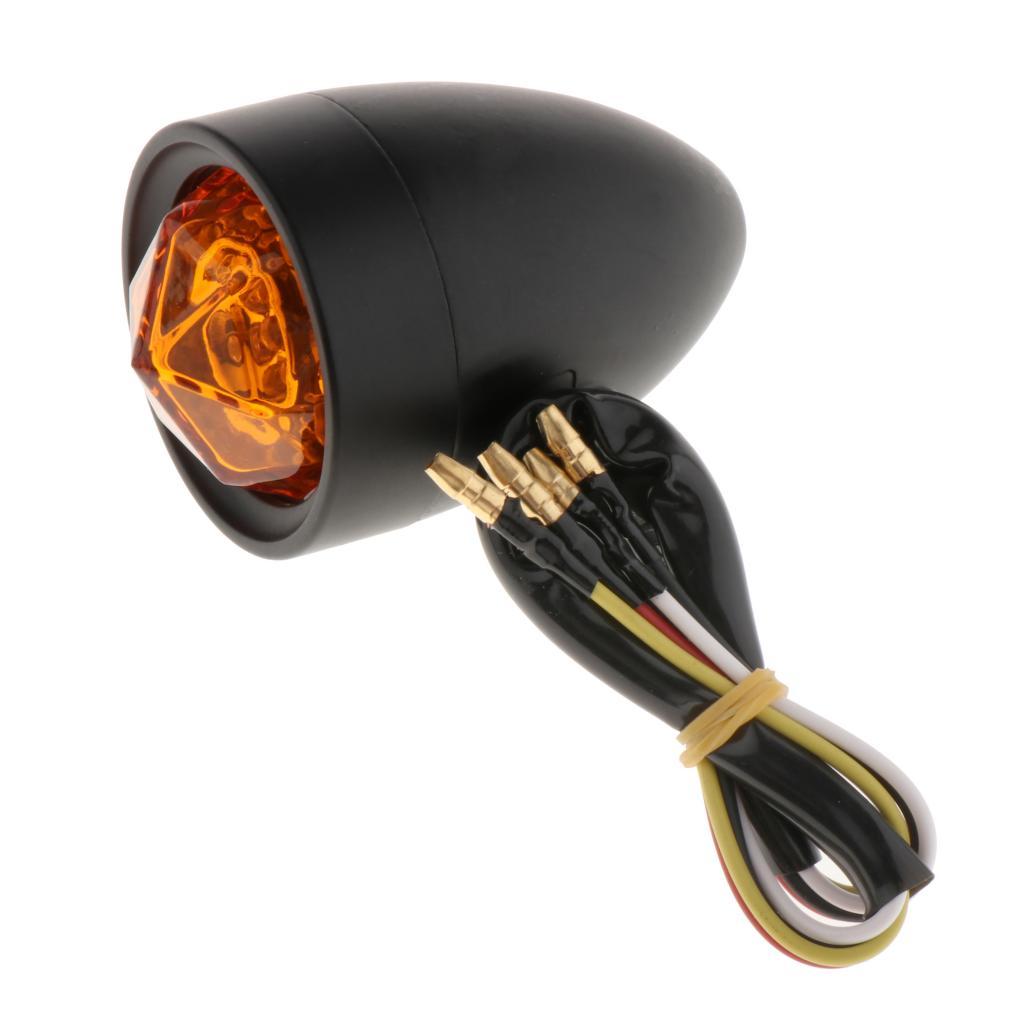 2x Motorcycle Scooter Amber Turn Signals Blinker Indicator Lights 12V Black