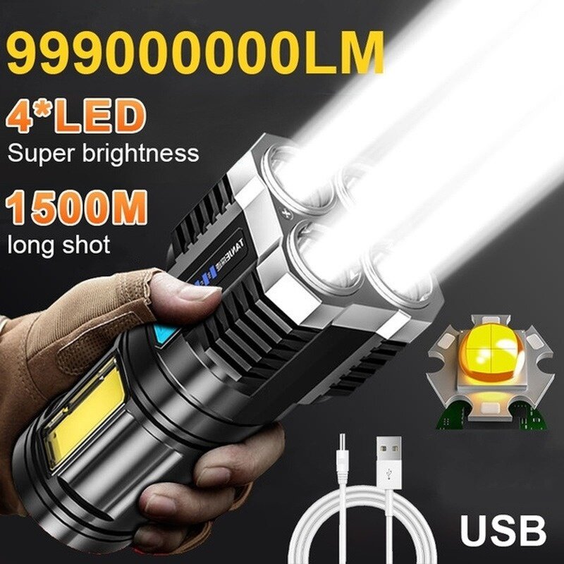 ĐÈN PIN 4 LED L19 - SẠC PIN USB