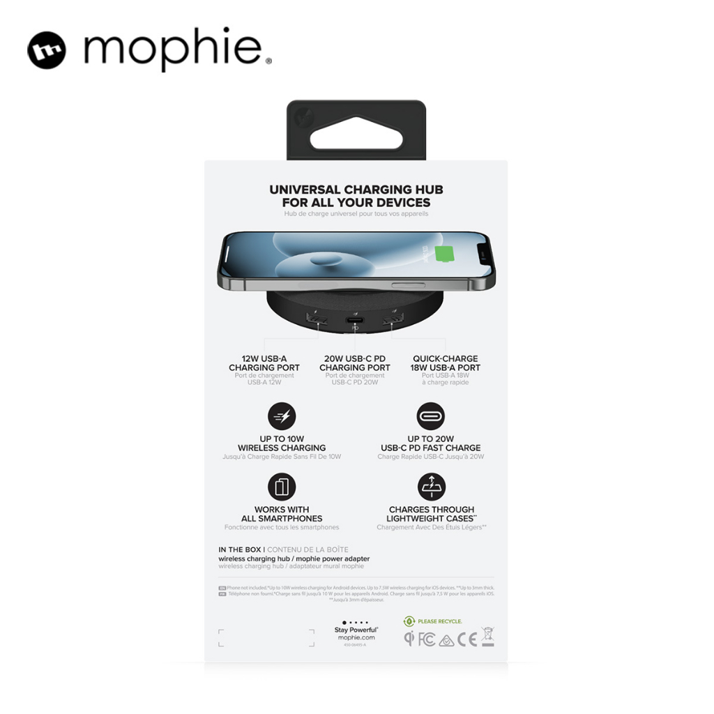 Bộ Hub sạc đa năng Mophie Universal - Black - Hàng chính hãng