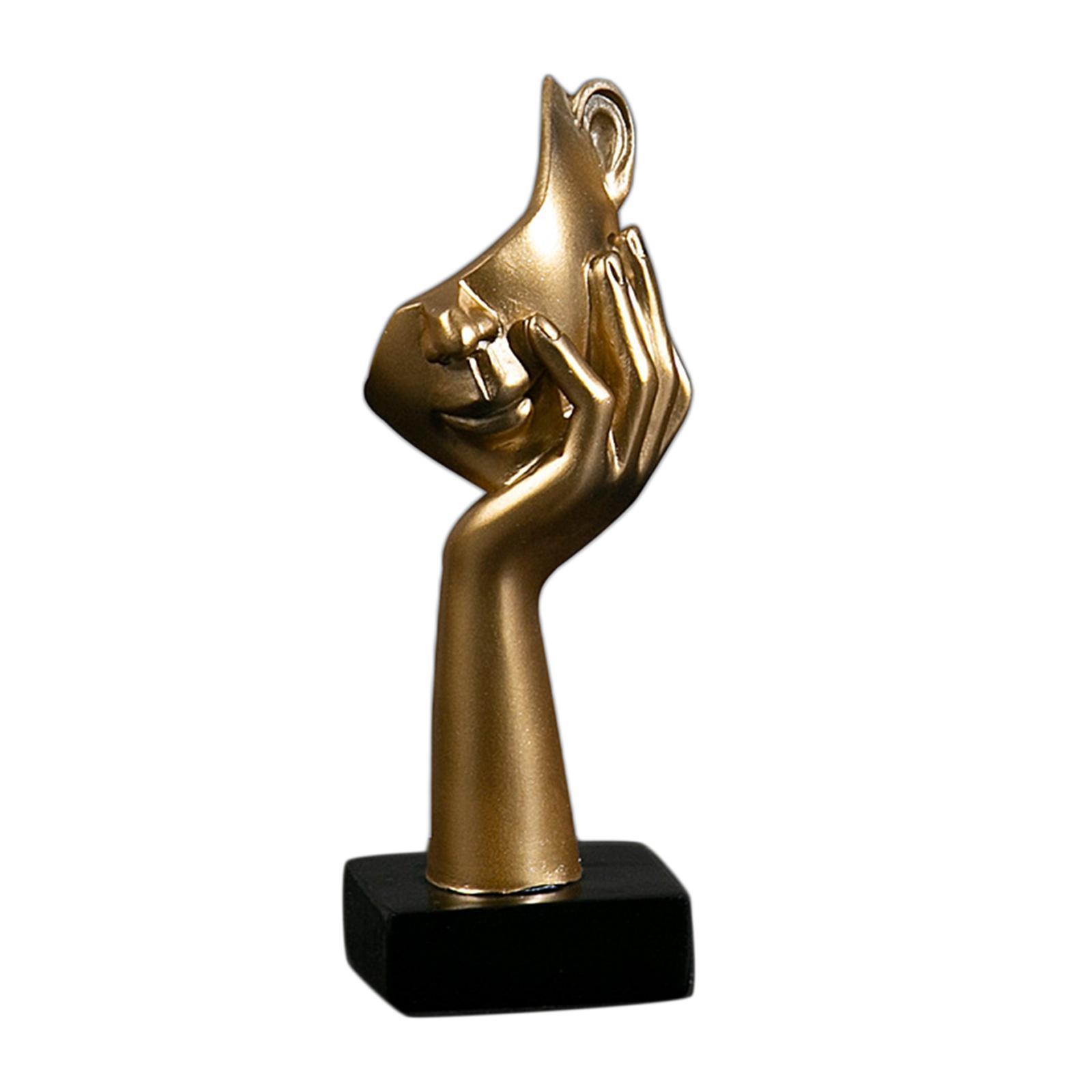 Nordic Thinker Statue Half Face Sculpture Abstract Art Figurine for