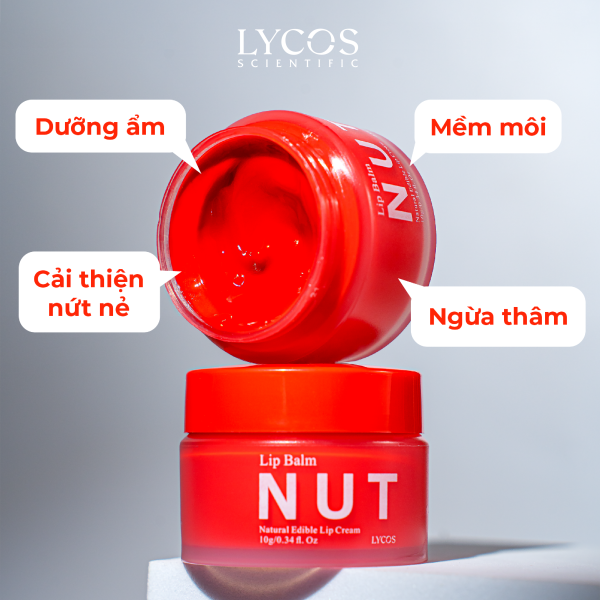 SON NUT LYCOS có màu - Son Dưỡng Môi Lycos căng mọng, dưỡng ẩm, mờ thâm, cải thiện nứt nẻ. 10g