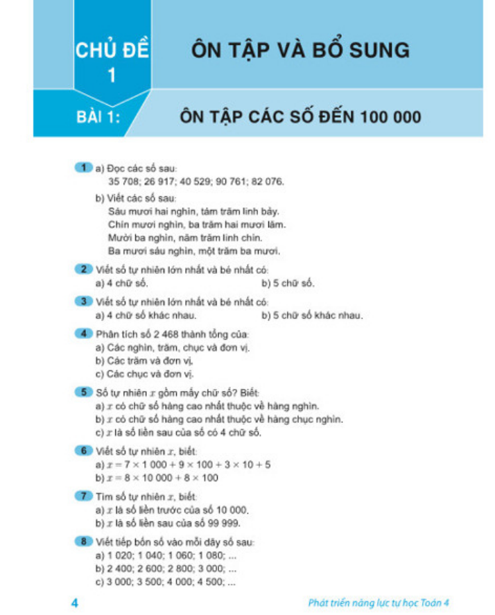 Sách - Phát Triển Năng Lực Tự Học Toán 4 - Biên soạn theo chương trình GDPT mới
