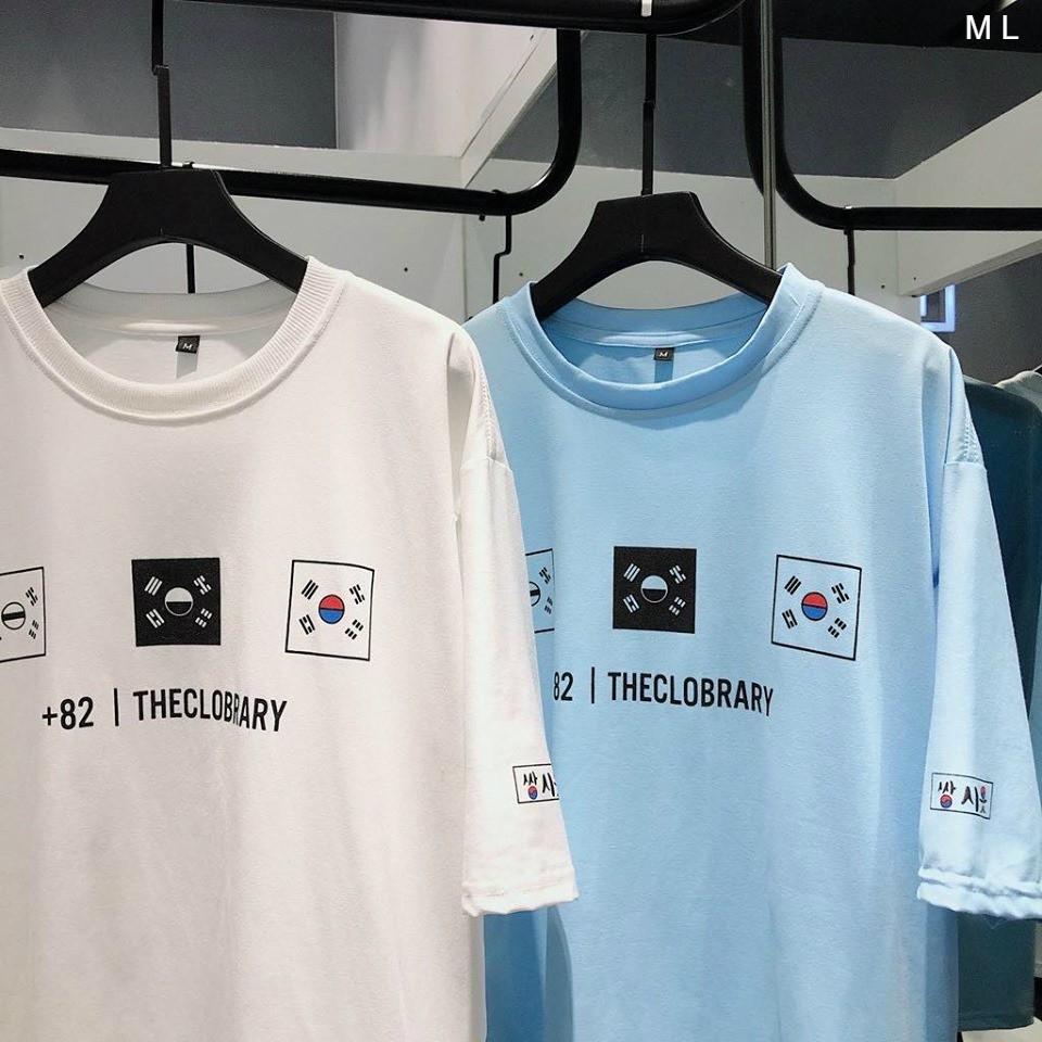 Áo thun tay lỡ form rộng CỜ HÀN THECLOBRARY ulzzang couple nam nữ UNISEX