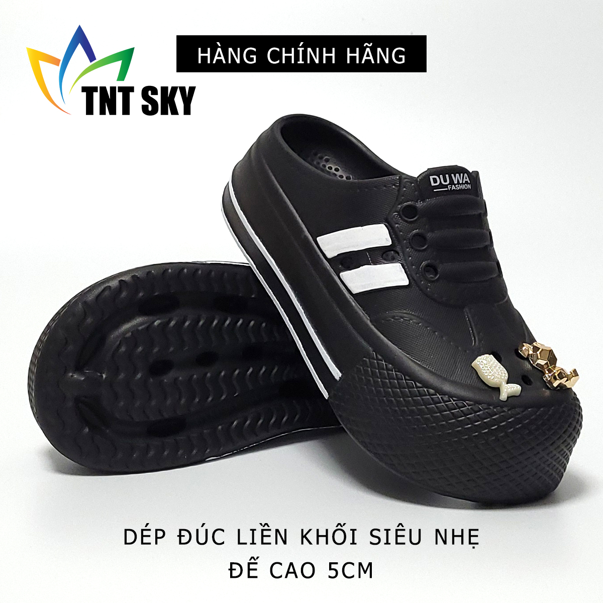 Dép Nữ Bít Mũi Gắn Sticker Đúc Liền Khối Siêu Nhẹ - Hàng Chính Hãng - TK551