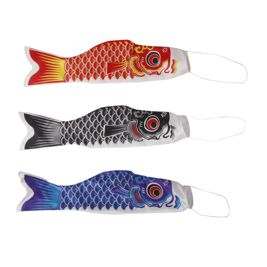 3pcs 40cm Koinobori Japanese Carp Wind Sock Koi Nobori Flag Windsock