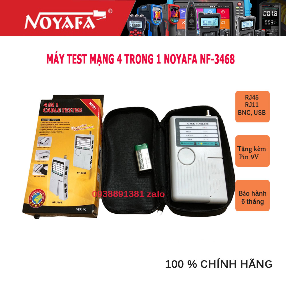 Máy test cáp mạng NF-3468 đa năng (test RJ45, RJ11, USB, BNC) - hàng chính hãng