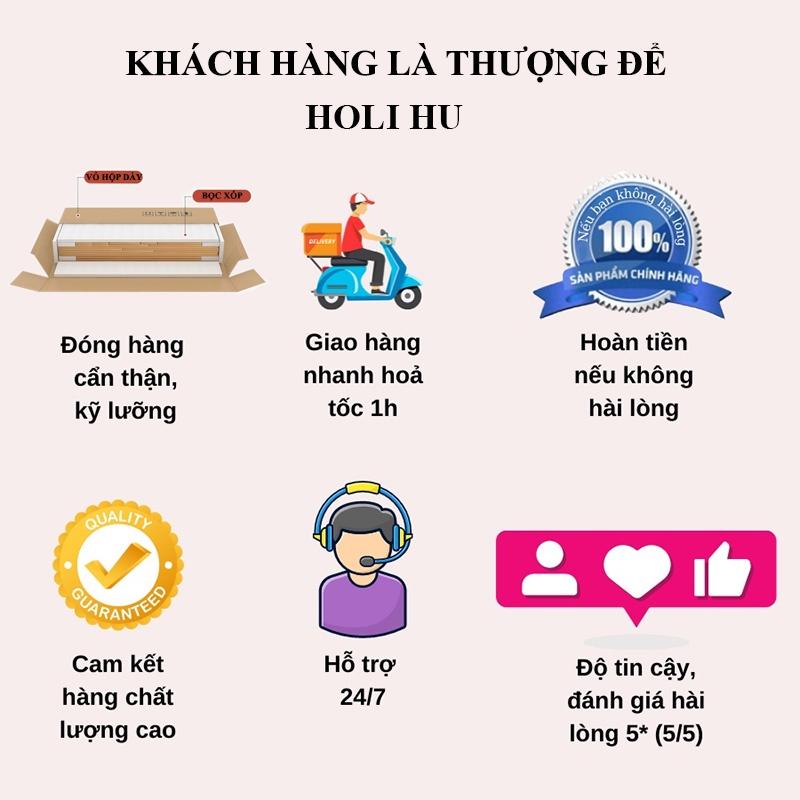 Bàn trang điểm gỗ HOLI (AK11) có Ngăn kéo rộng, Gương LED cảm ứng, Chân gỗ tự nhiên chắc chắn