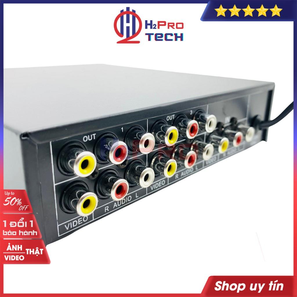 Bộ Chia Av 1 Ra 4 Vsp4, Bộ Chia Tín Hiệu Av (Video &amp; Audio) 1 Ra 4 Cao Cấp, Âm Thanh Đầu Ra Không Thay Đổi-H2Pro Tech