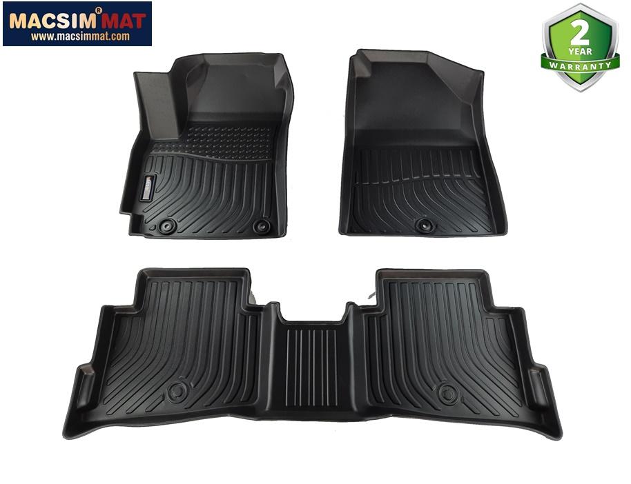 Thảm lót sàn xe dành cho KIA Seltos Premium 2019 - 2020 Nhãn hiệu Macsim chất liệu nhựa TPV cao cấp màu đen