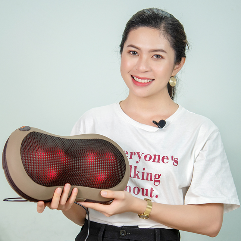 Gối massage hồng ngoại 6 bi Puli PL-819C