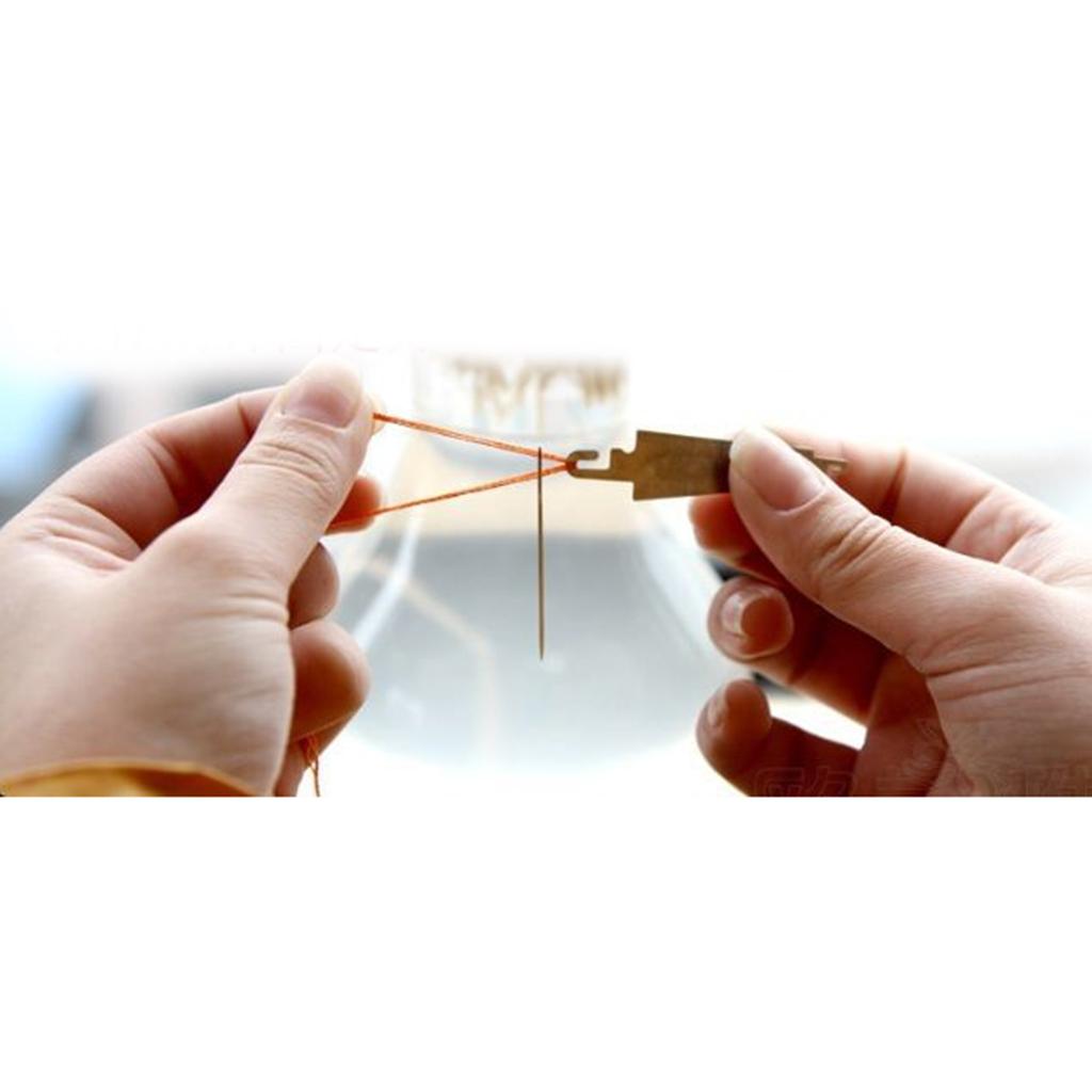 6 Pieces Large-Eye Blunt Point Needle with 50 pieces Needle-threading Device