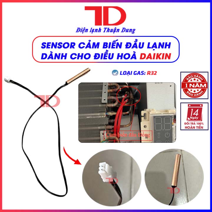 Sensor cảm biến đầu lạnh và đuôi nóng dành cho điều hòa Daikin gas R32, đầu dò cảm biến - Điện Lạnh Thuận Dung