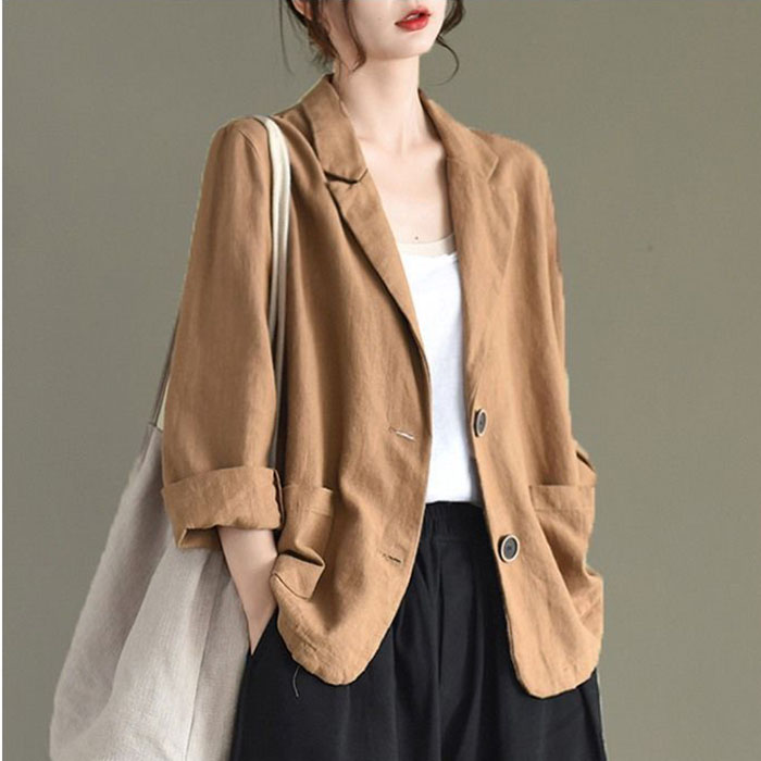 Áo khoác blazer Linen trẻ trung 2 túi dán ArcticHunter, thời trang thương hiệu chính hãng